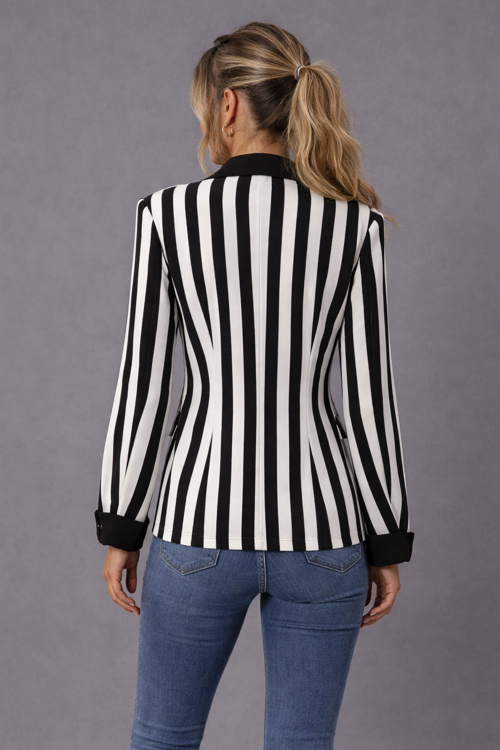 Striped Elegance Blazer