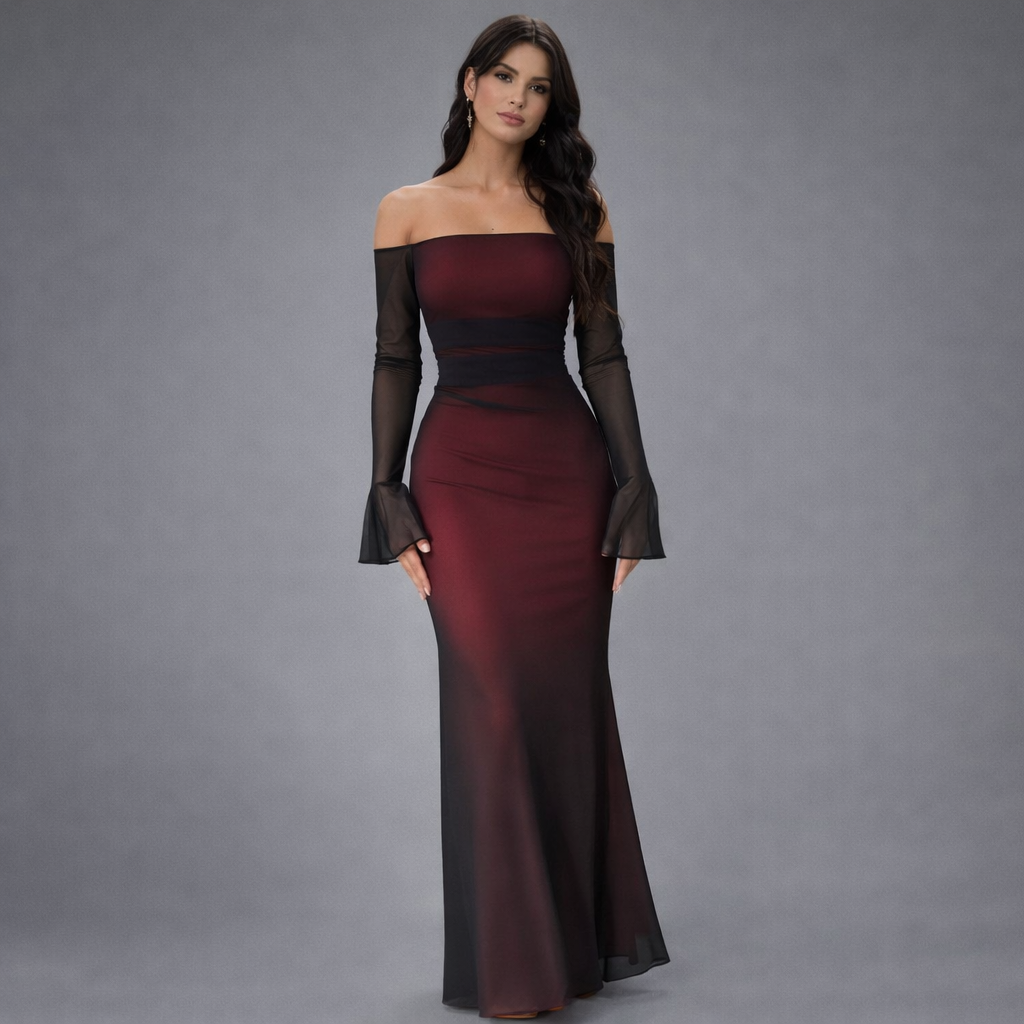 Vestido Sirena Vino Glam
