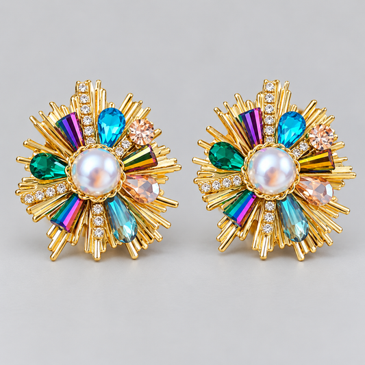 Pearl Sun Earrings
