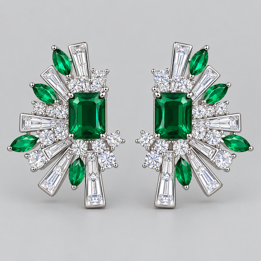 Majesty Green Earrings