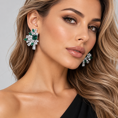 Majesty Green Earrings