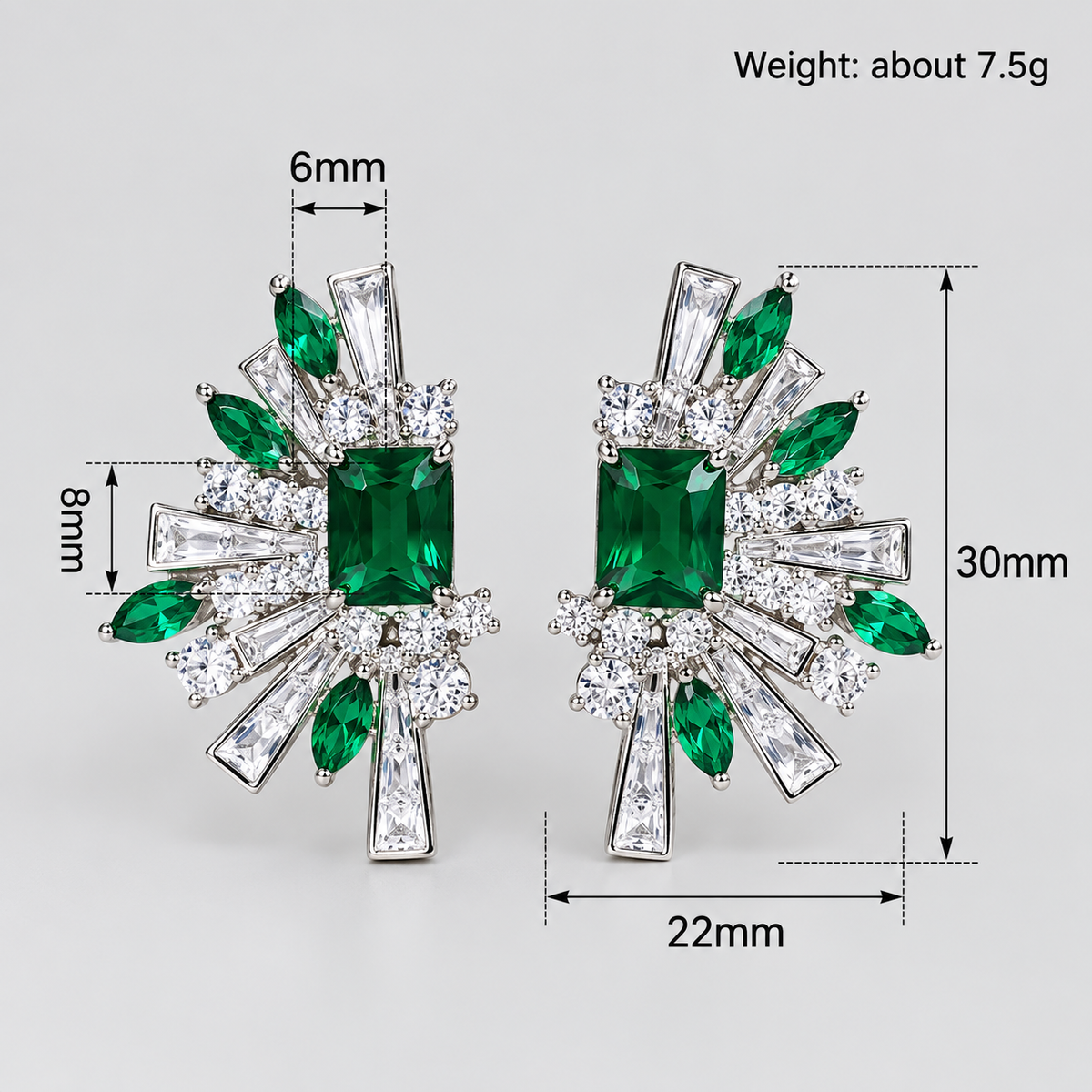 Majesty Green Earrings