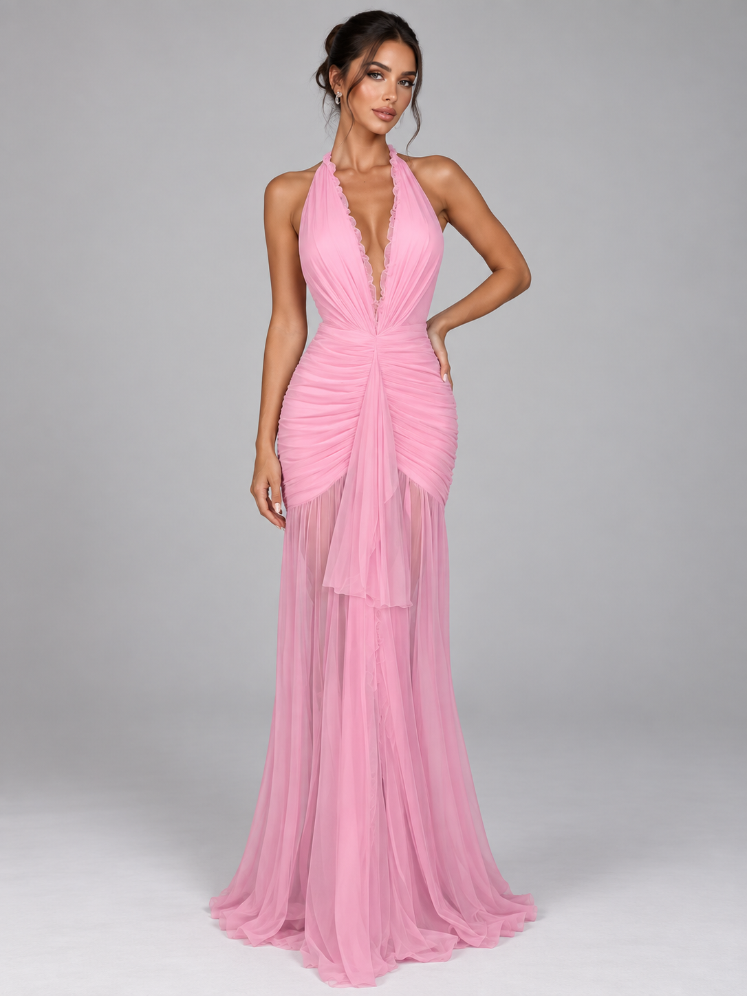 Draped Halter Dress