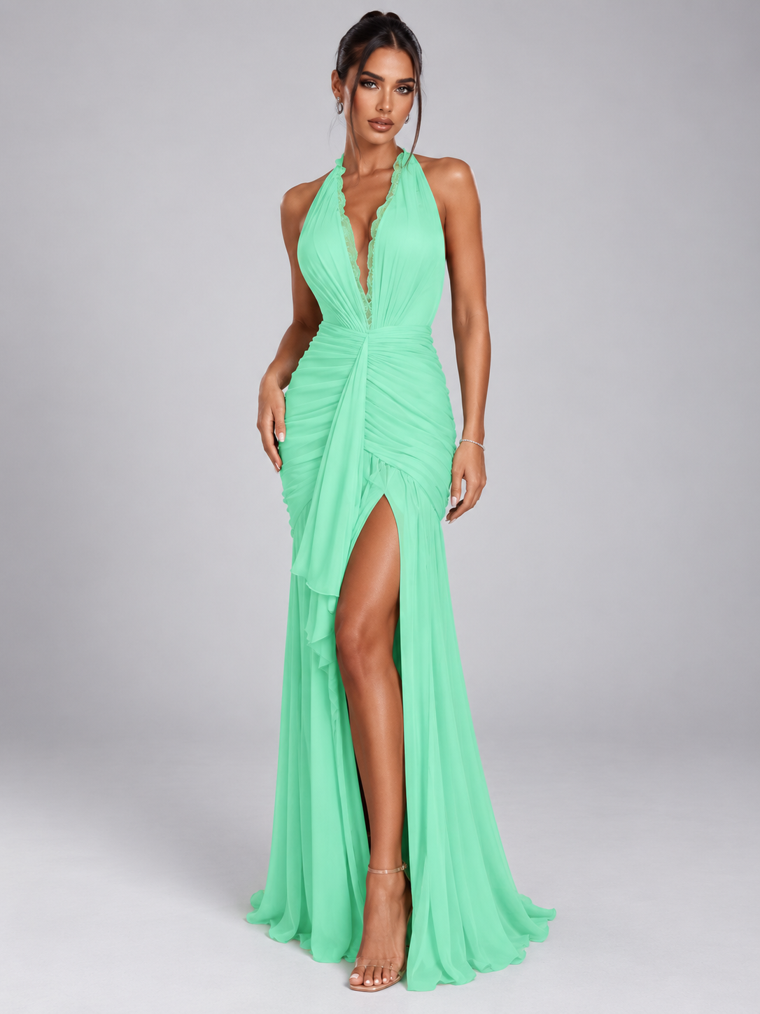 Draped Halter Dress