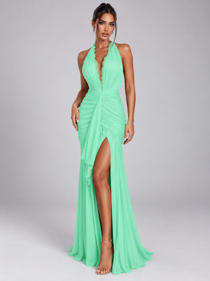 Draped Halter Dress