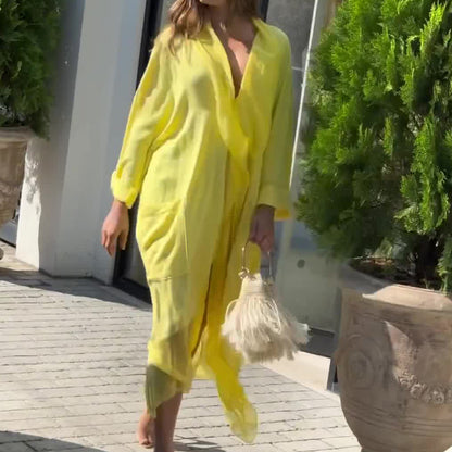 Vestido Camisero Amarillo Maglem