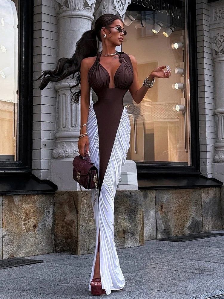 Vestido Lujo Contrastado