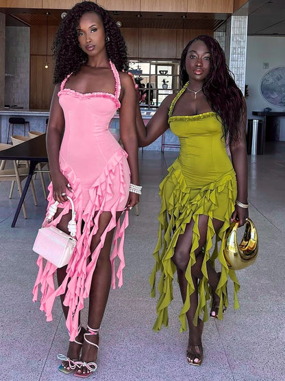Vestido Volantes Sensual