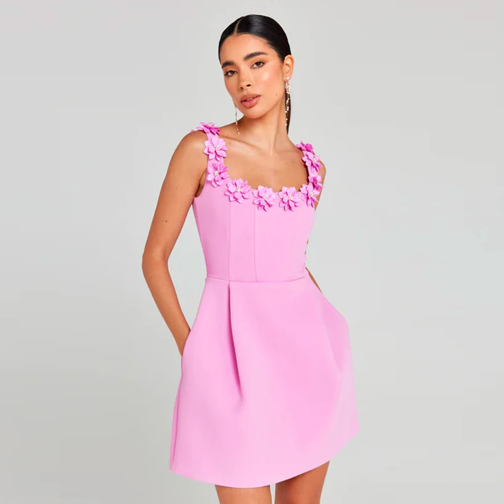 Vestido Ricamo Rosa