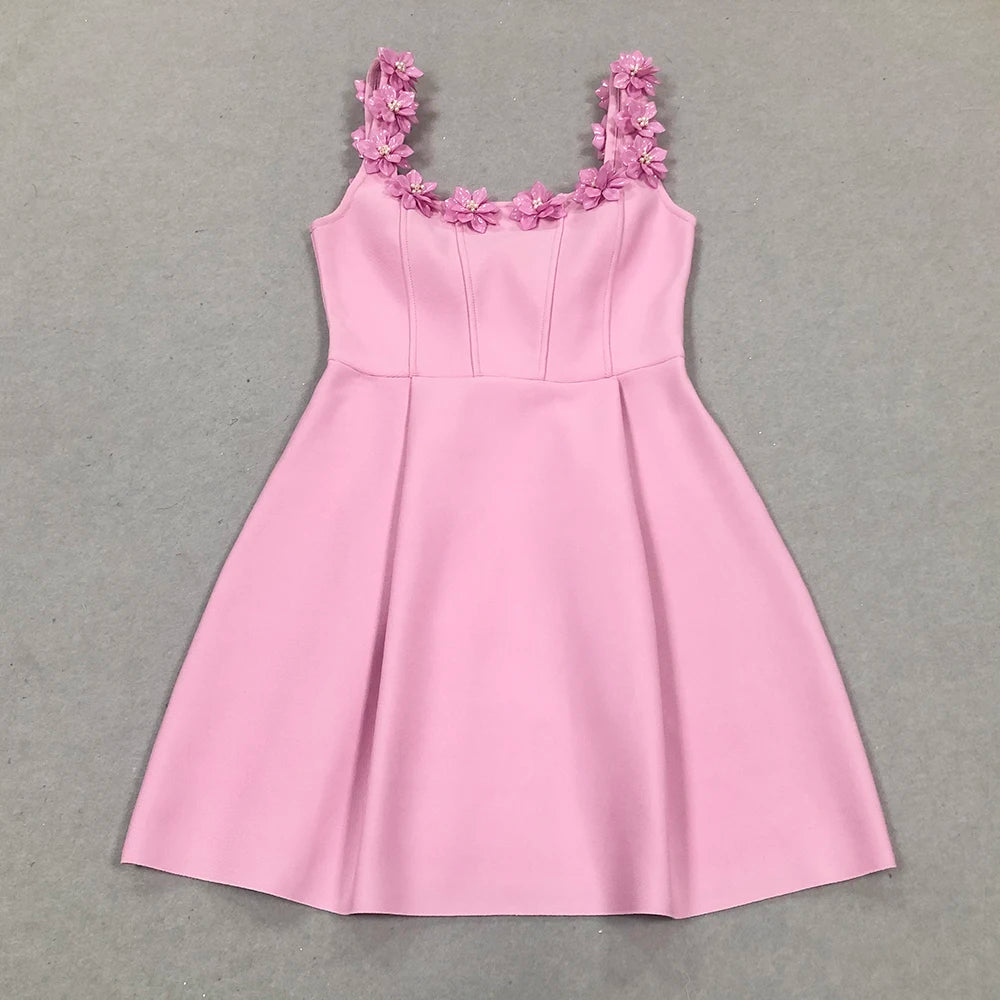 Vestido Ricamo Rosa