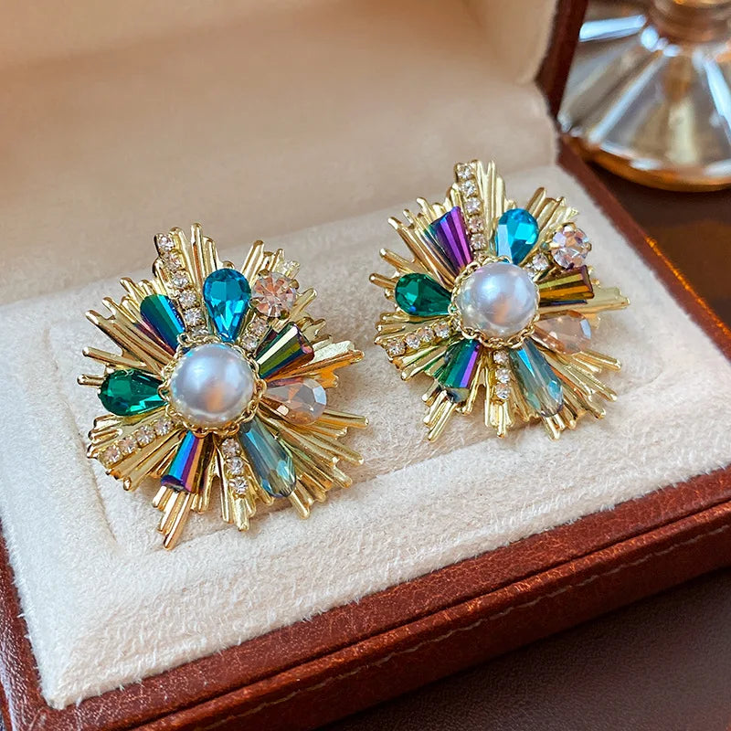 Pearl Sun Earrings