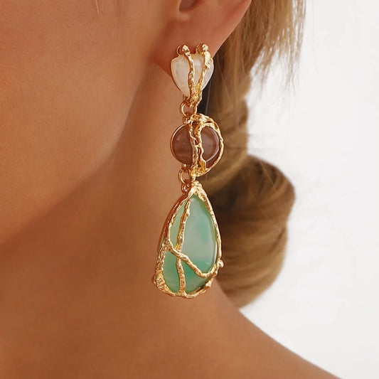 Pendientes Esmeralda Boho
