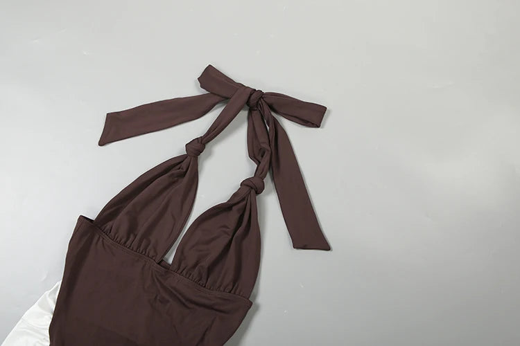 Vestido Lujo Contrastado
