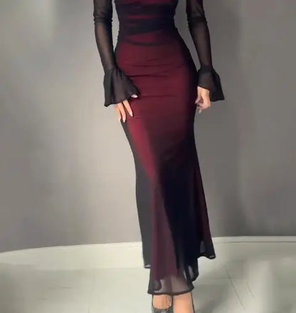 Vestido Sirena Vino Glam