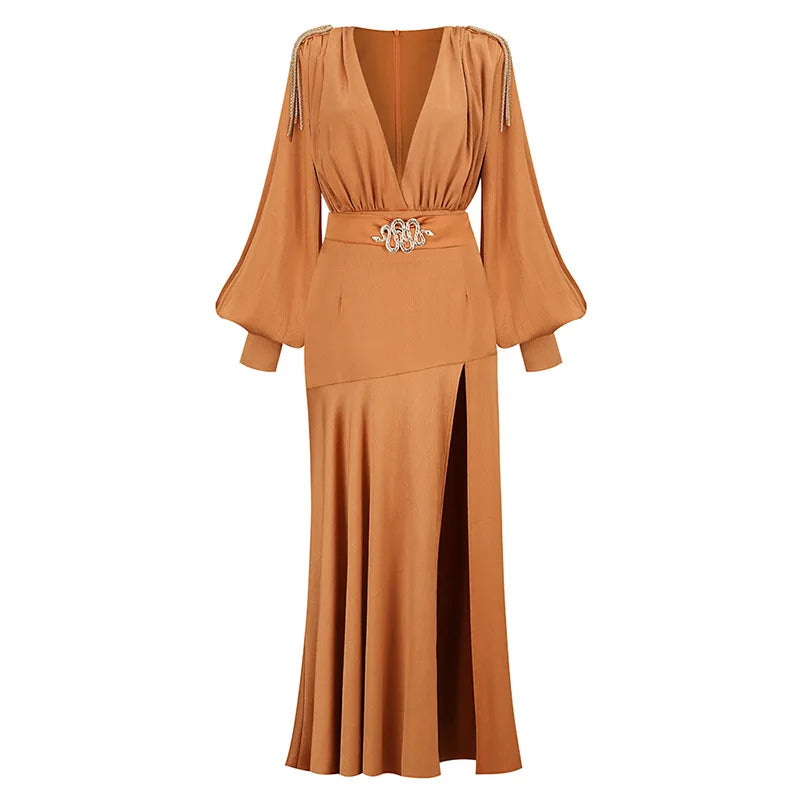 Vestido Aurora Dorada