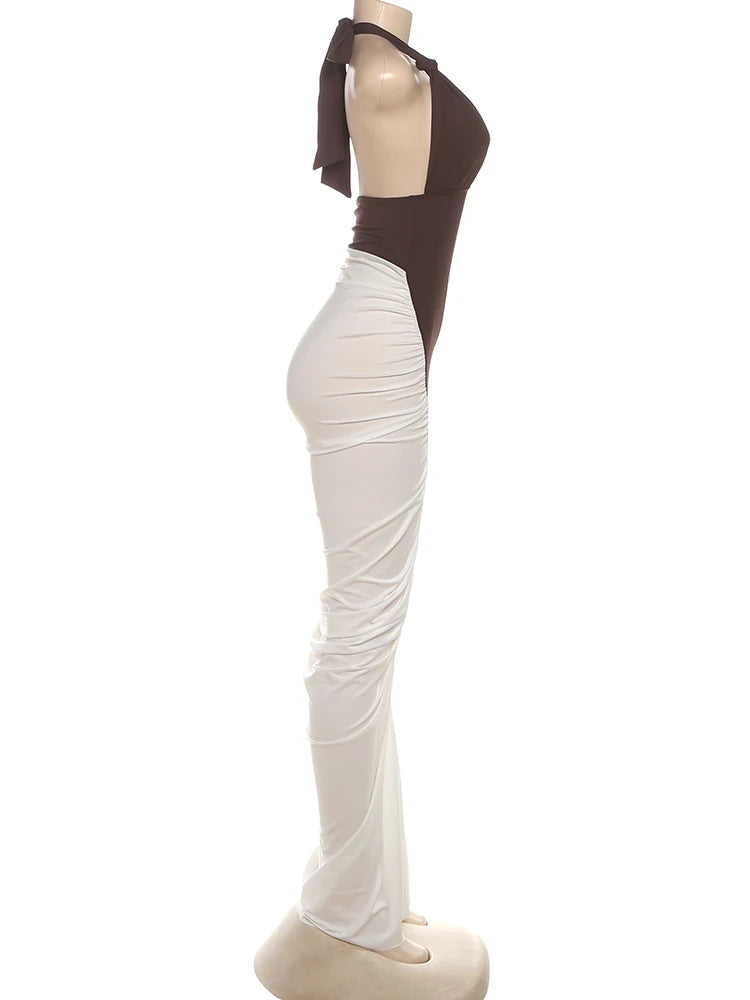Vestido Lujo Contrastado