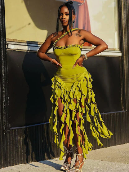 Vestido Volantes Sensual