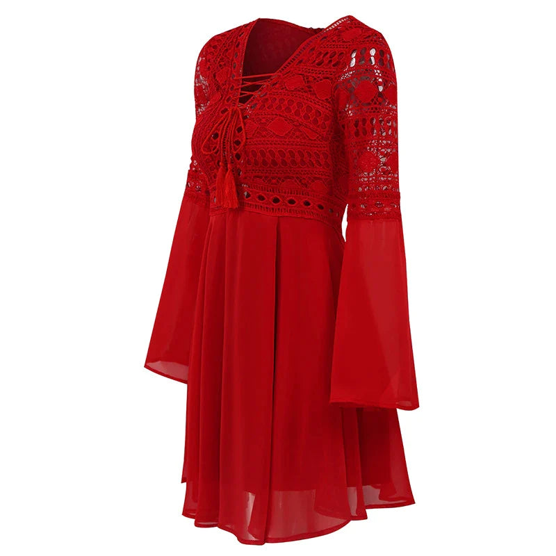 Vestido corto con volantes