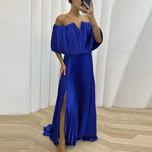Vestido largo plisado Maglem