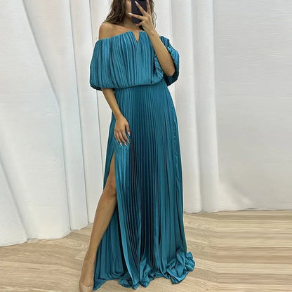 Vestido largo plisado Maglem