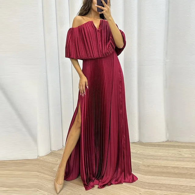 Vestido largo plisado Maglem