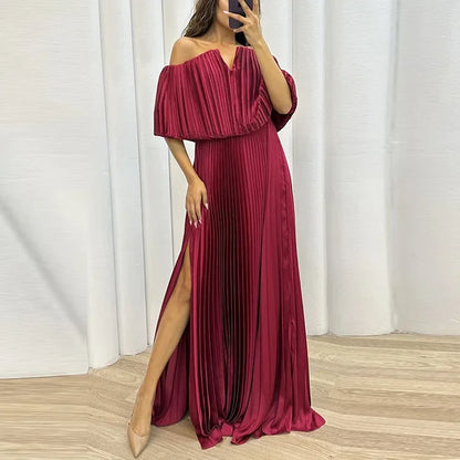 Vestido largo plisado Maglem