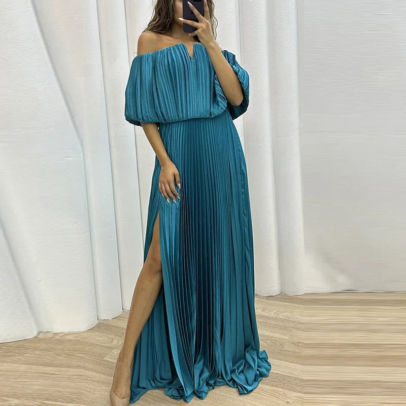 Vestido largo plisado Maglem