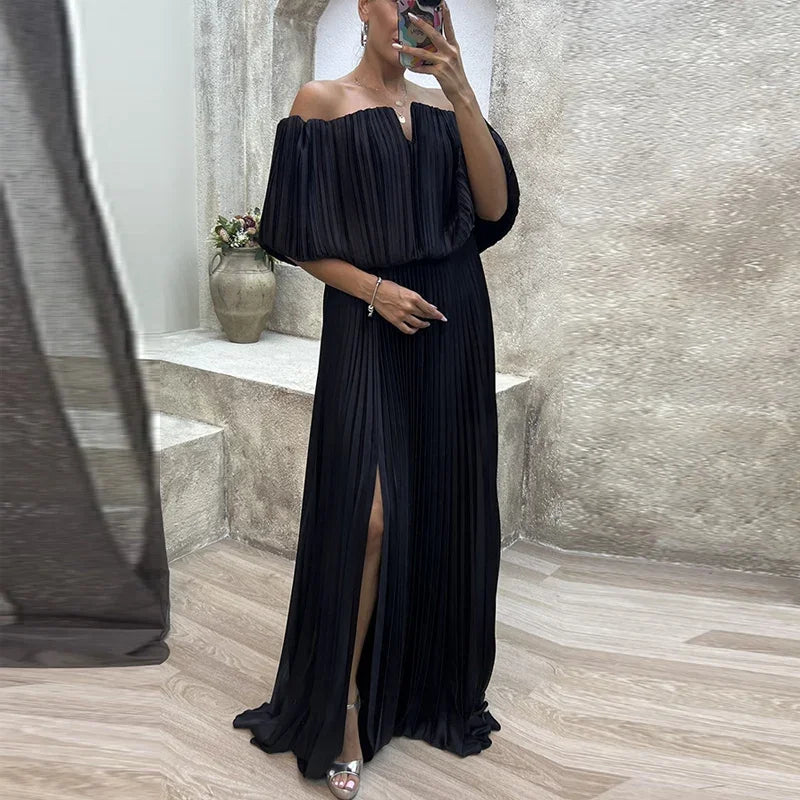 Vestido largo plisado Maglem